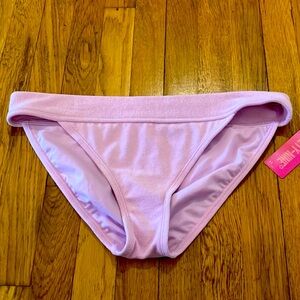 NWT Lavender/ purple terry banded hipster swim bottom
